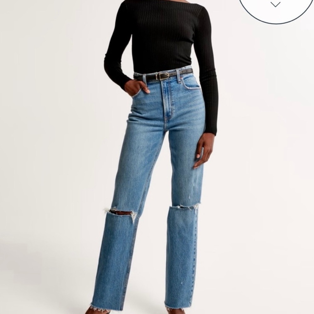 Abercrombie Curve Love '90s Straight Ultra High Rise Jean - 27 X-Long